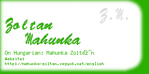 zoltan mahunka business card